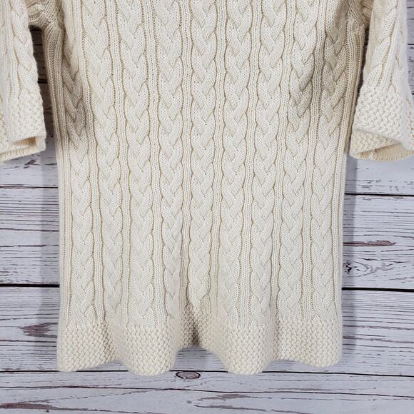 Coldwater Creek Cream Cable Knit Cowl Neck Wool Blend Sweater Size 1X - Picture 14 of 14